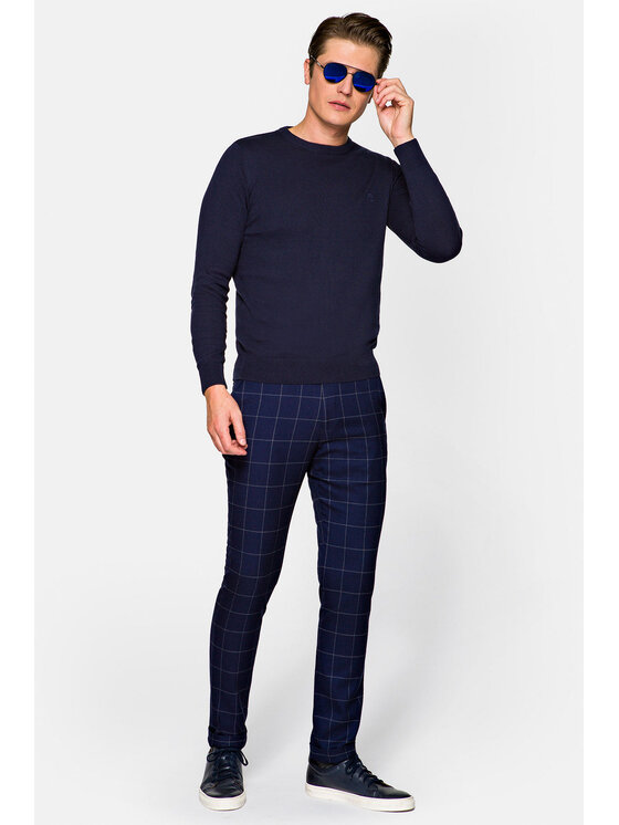 Lancerto Lancerto Spodnie materiałowe Underhill Granatowy Regular Fit