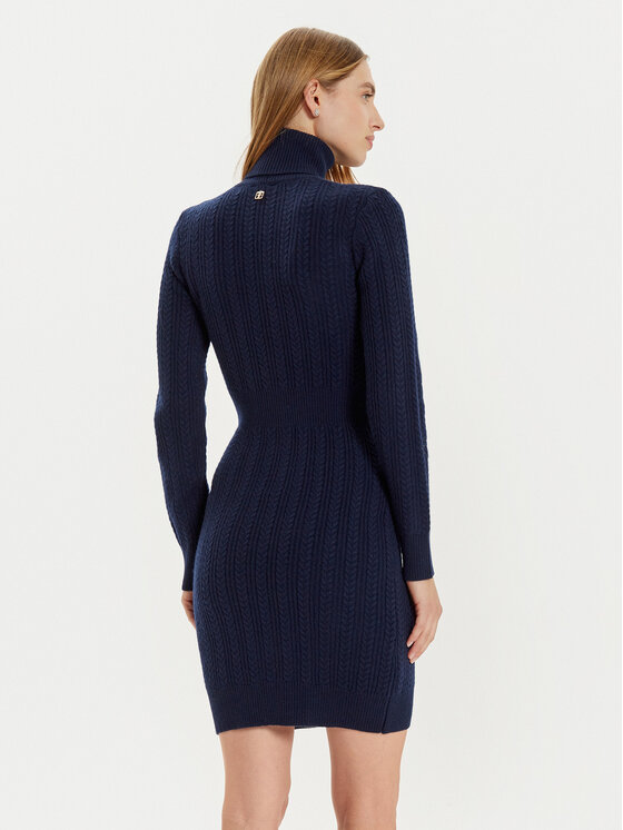 Fracomina Fracomina Každodenní šaty FR24WD5010K53201 Tmavomodrá Slim Fit