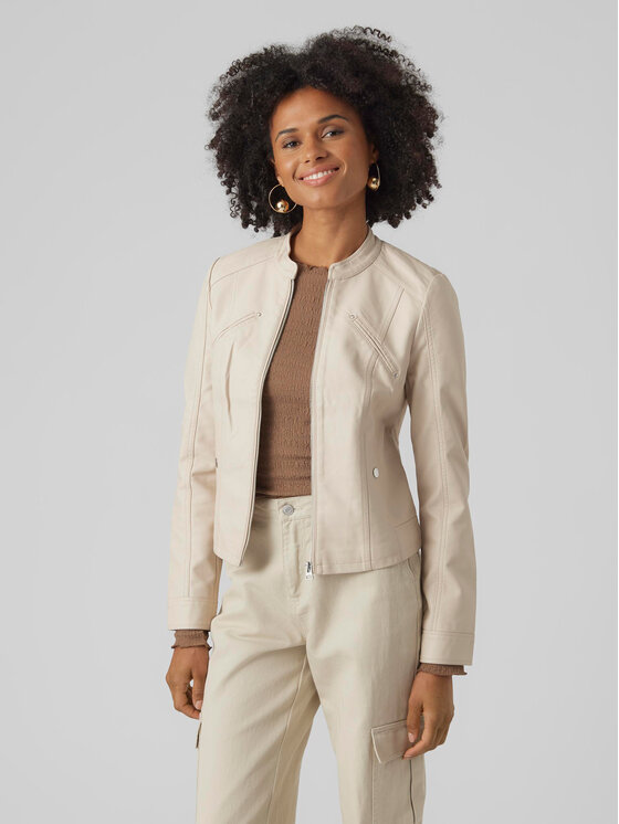 Vero Moda Vero Moda Műbőr dzseki Favodona 10288555 Bézs Regular Fit