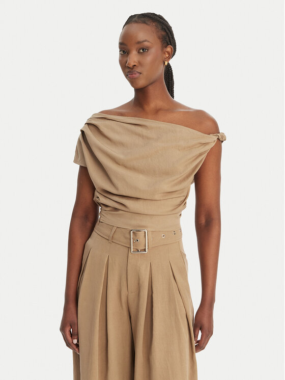 Eleh Bluză SS260098 Bej Regular Fit