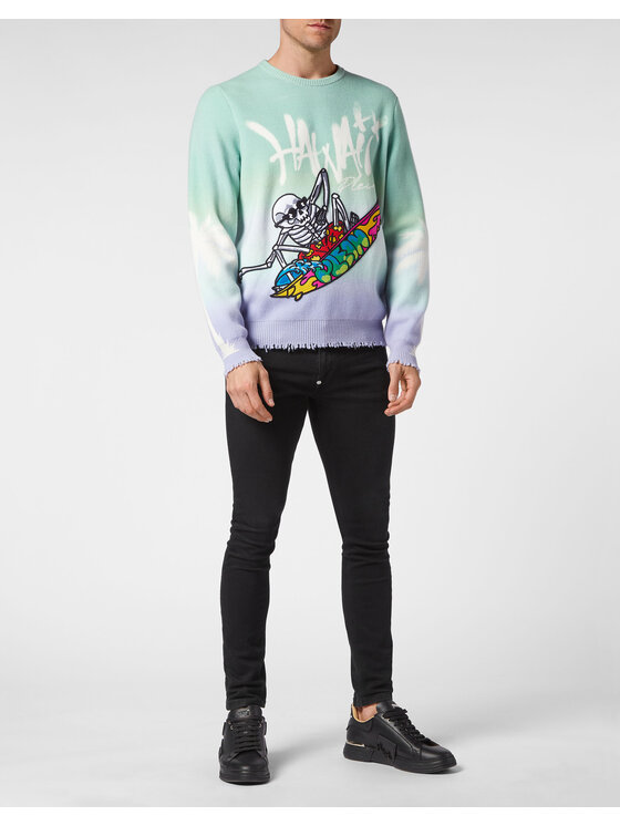 PHILIPP PLEIN PHILIPP PLEIN Sweter 3269 Kolorowy Regular Fit