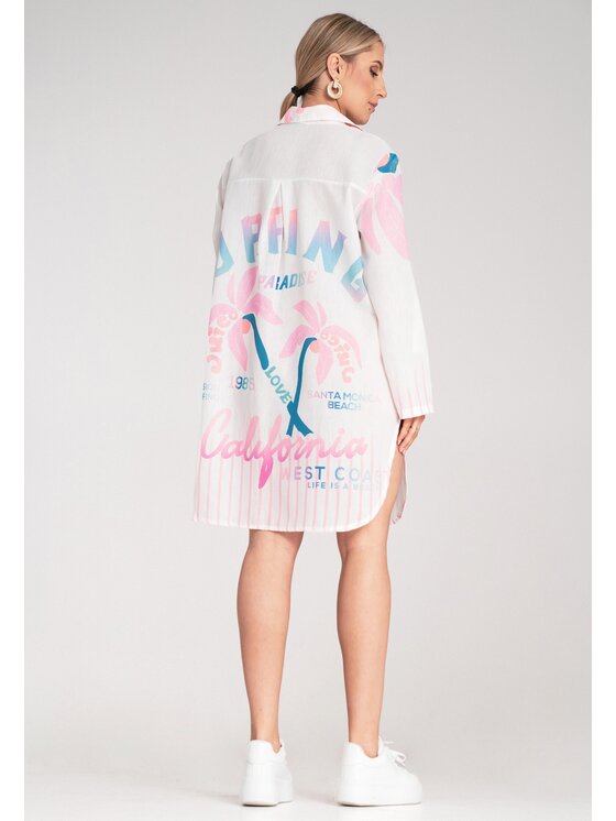 FIGL FIGL Vestito estivo M1121 Bianco Shirt Fit