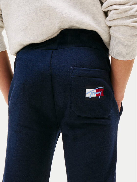 Tommy Hilfiger Tommy Hilfiger Spodnie dresowe Script Flag KB0KB09694 Granatowy Regular Fit