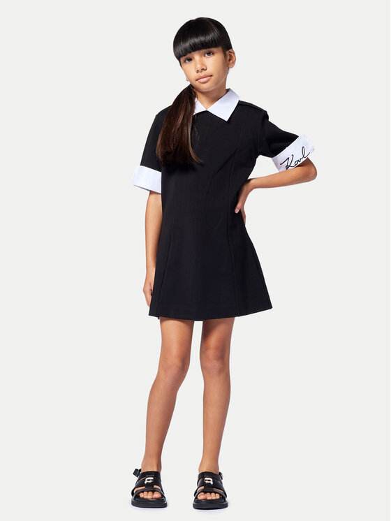 Karl Lagerfeld Kids Karl Lagerfeld Kids Повсякденна сукня Z30462 D Чорний Regular Fit