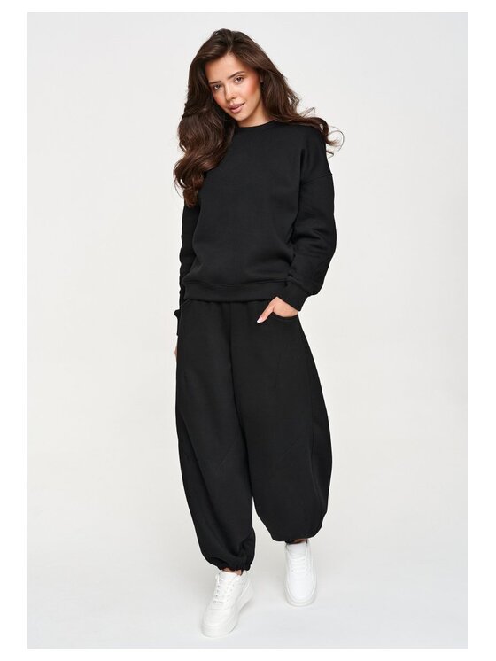 Makadamia Makadamia Dres M947 Czarny Loose Fit