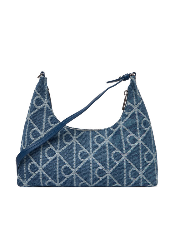 Calvin Klein Calvin Klein Дамска чанта Emblem Aop Denim Shoulder Bag LV04F3431G Син