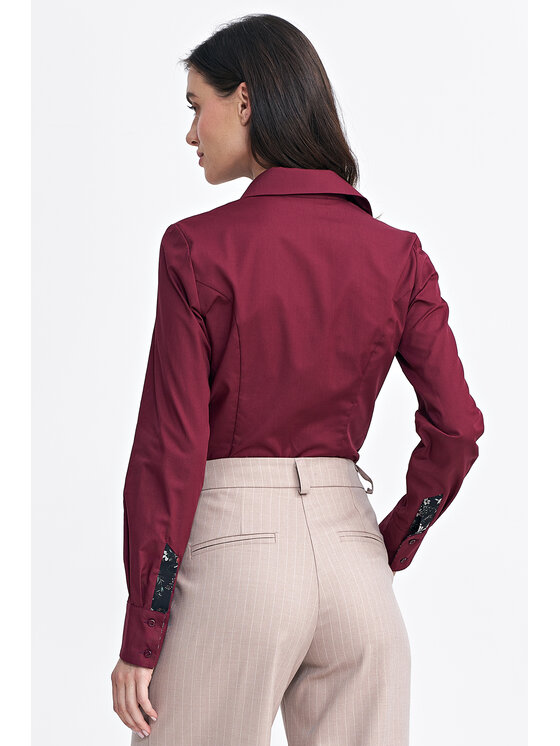 NIFE NIFE Košile K82 Bordó Regular Fit