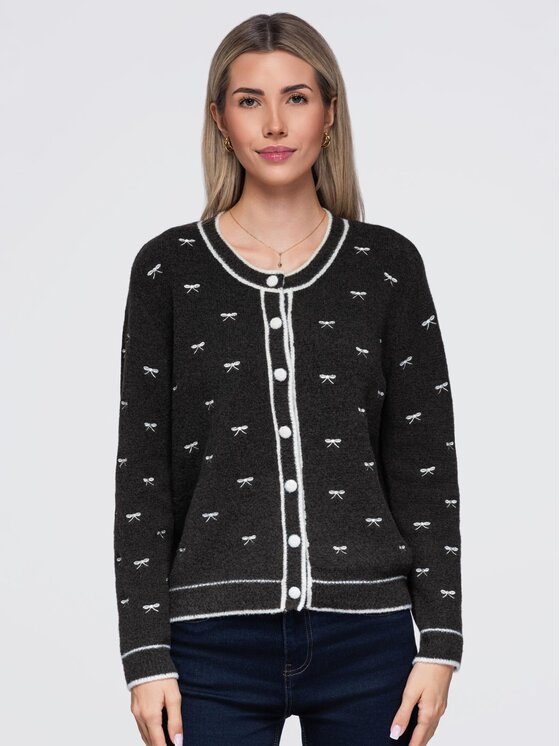 Ombre Ombre Sweter OW-SW-E0032 Brązowy Regular Fit
