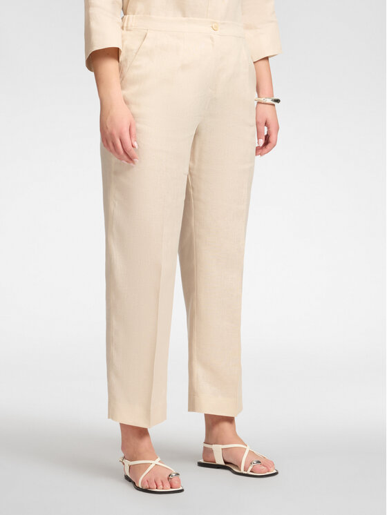 Elena Mirò Elena Mirò Pantaloni di tessuto P007P000494N002 Crema Regular Fit