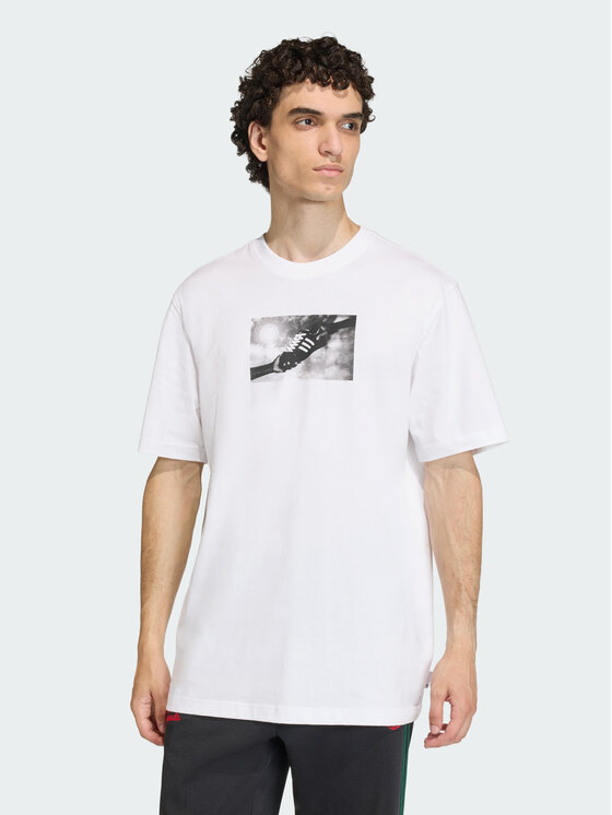 adidas adidas T-Shirt FRANCHISE TEE Biały Loose Fit