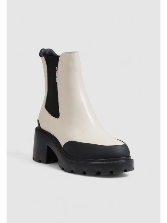 Tommy Jeans Tommy Jeans Μποτάκια TJW MID HEEL CHELSEA Μπεζ