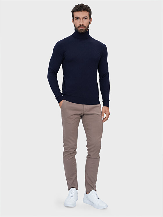 Evenemen Evenemen Sweter Golf Granatowy Slim Fit