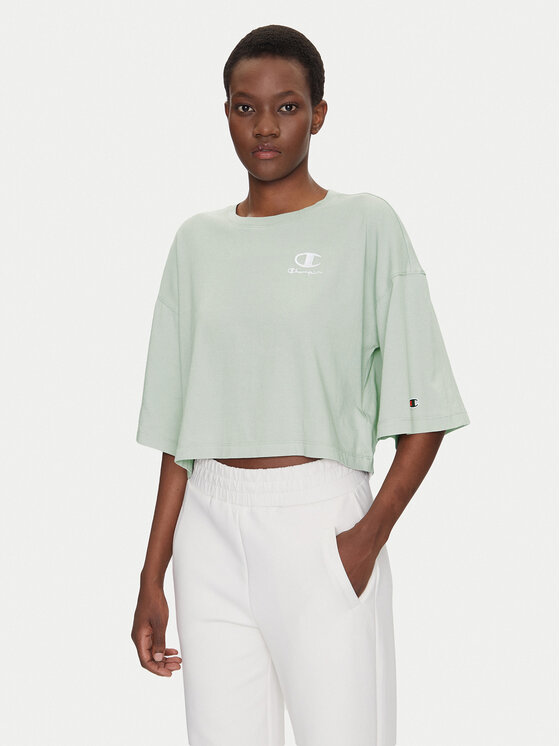 Champion Champion Póló Icons Washed Look 118023 Zöld Loose Fit