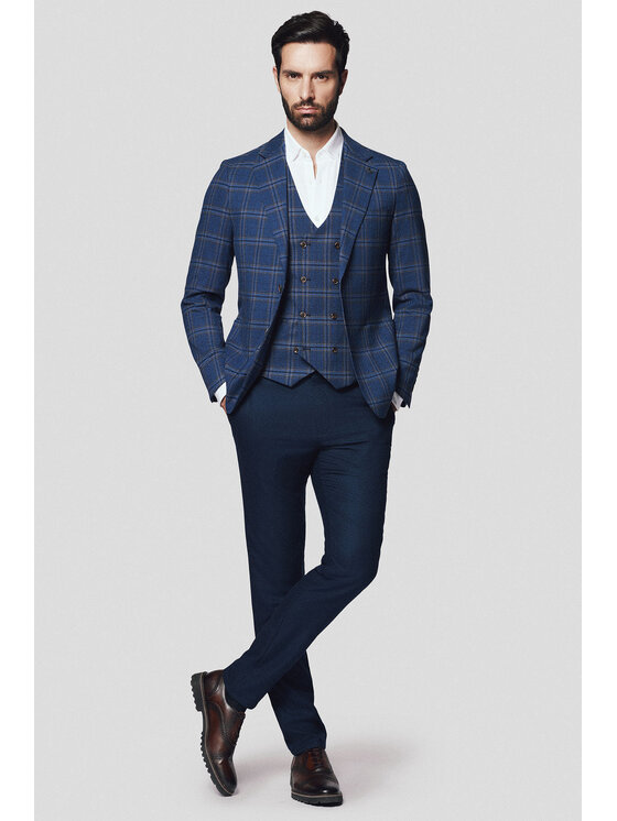 Lancerto Lancerto Marynarka Velletri MA131224000004 Granatowy Slim Fit
