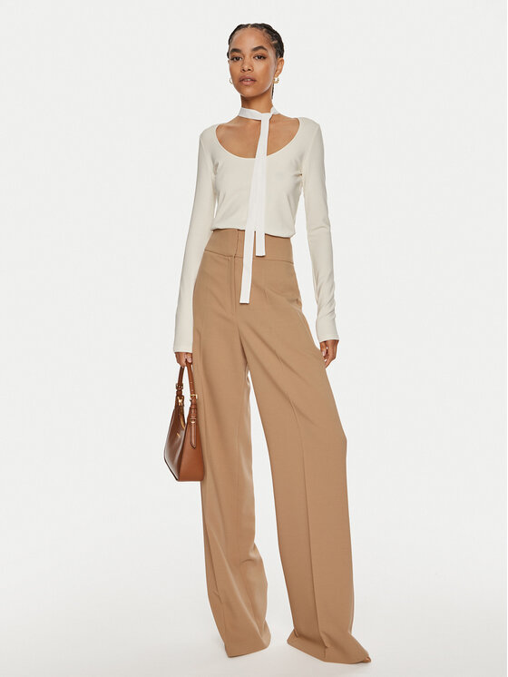 BOSS Boss Majica 50512849 Écru Slim Fit