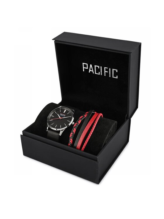 Pacific Pacific Zestaw zegarek i bransoletka PACIFIC X0075 Srebrny