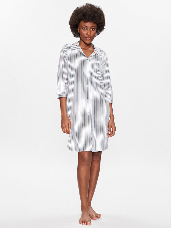 Seidensticker Cămașă de noapte Mix & Match Jersey Nightdress Alb Straight Fit
