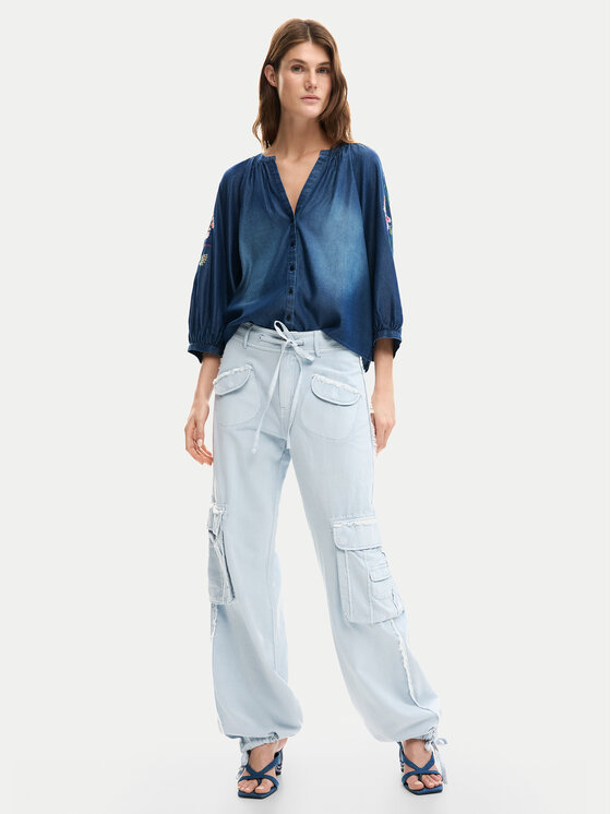 Desigual Desigual Jeanshemd 26SWBW16 Dunkelblau Relaxed Fit