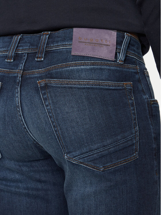 Bugatti Bugatti Jeans hlače 3108D 66671B Mornarsko modra Slim Fit