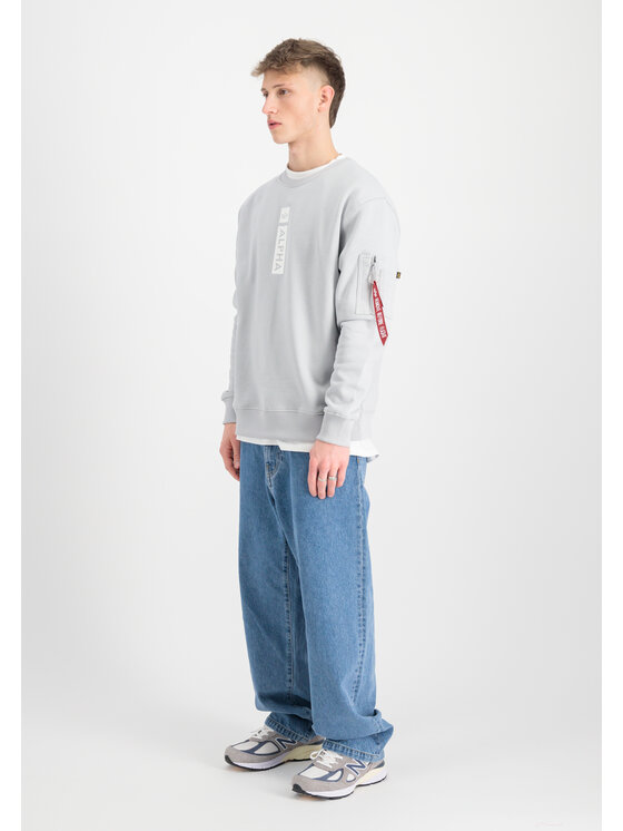 Alpha Industries Alpha Industries Bluza Alpha Reflective Print Sweatshirt Szary Regular Fit