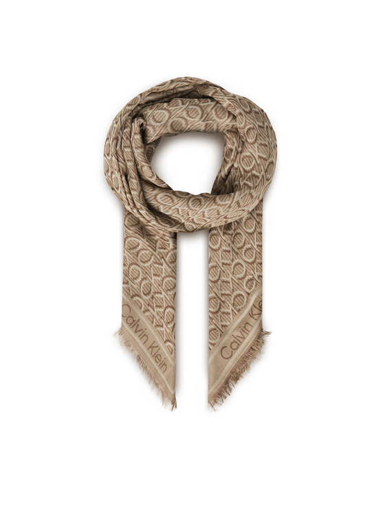 Calvin Klein Damska 'Chusta Calvin Klein, Beżowa, Aop Monogram Jacquard LV04F8054G