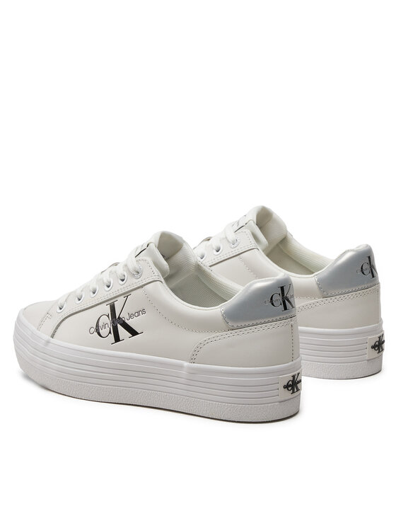 Calvin Klein Jeans Calvin Klein Jeans Tenisice Vulc Flatform Laceup Lth YW0YW01474 Bijela