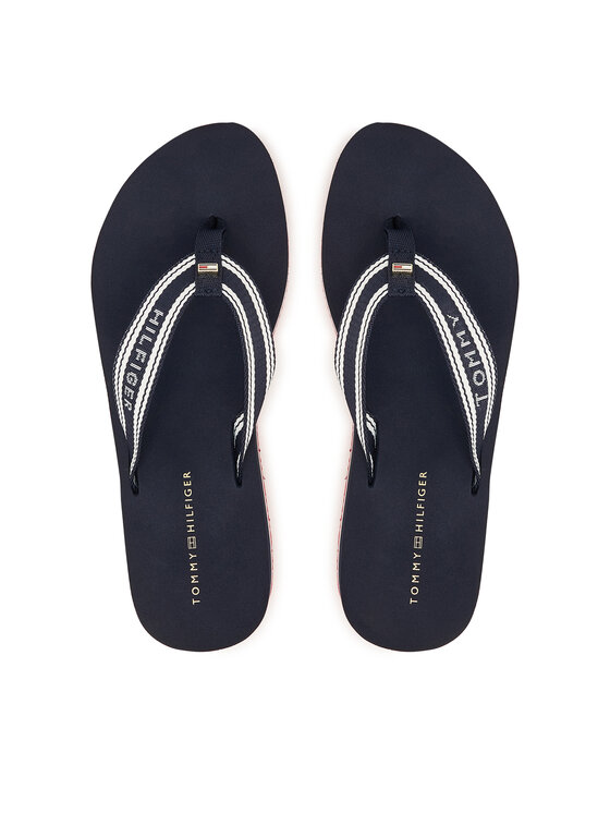 Tommy Hilfiger Tommy Hilfiger Šlepetės per pirštą Flag Print FW0FW09195 Tamsiai mėlyna