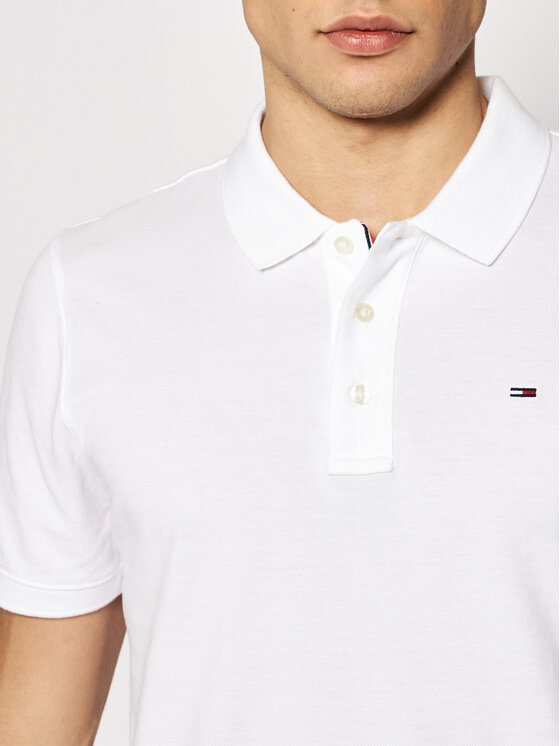 Tommy Jeans Polo DM0DM04266 Blanc Slim Fit