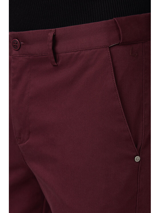 Lancerto Lancerto Spodnie materiałowe Mikkeli SP082225000001 Bordowy Slim Fit