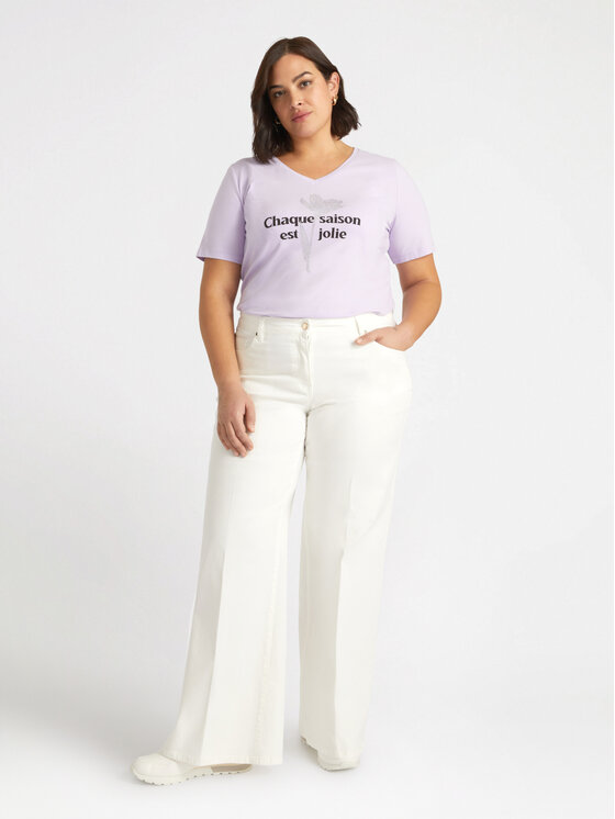 Fiorella Rubino Fiorella Rubino T-Shirt G435L008227N009 Fioletowy Regular Fit