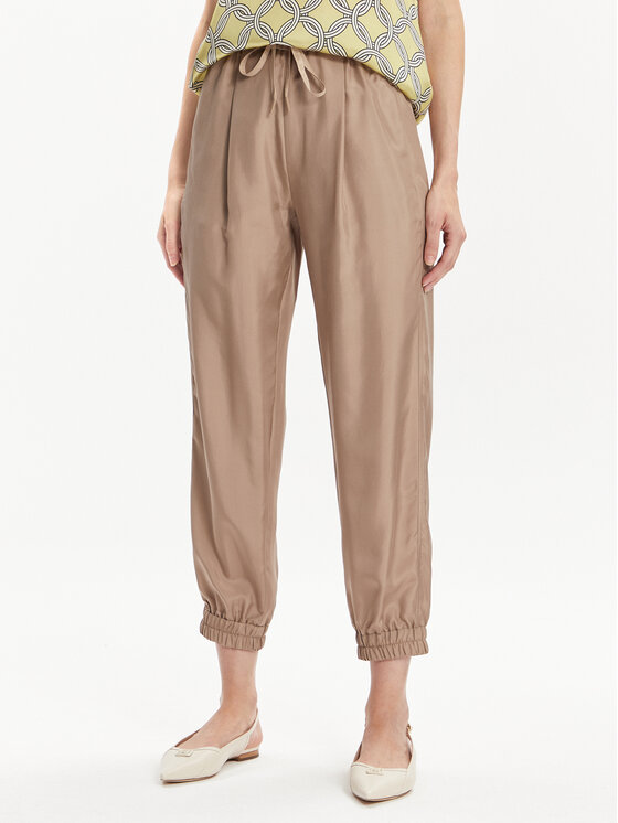 Marella Marella Riidest püksid Galoppo 2413131095 Beež Relaxed Fit