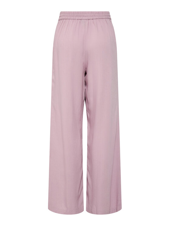 Pieces Pieces Kalhoty z materiálu Pia 17149314 Růžová Wide Leg