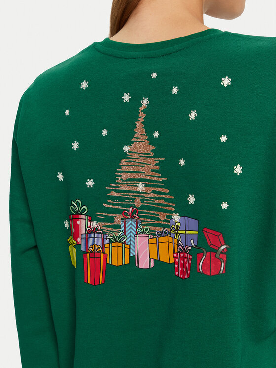 ONLY ONLY Bluza Yda Xmas 15270956 Zielony Regular Fit