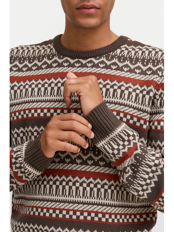 Blend Blend Sweter 20717485 Brązowy Regular Fit