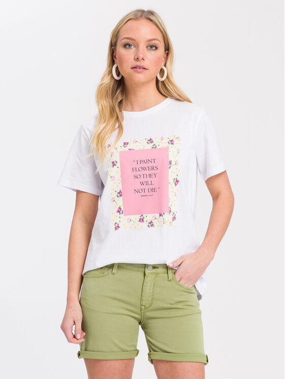 Cross Jeans Cross Jeans T-Shirt 55966-008 Biały Regular Fit