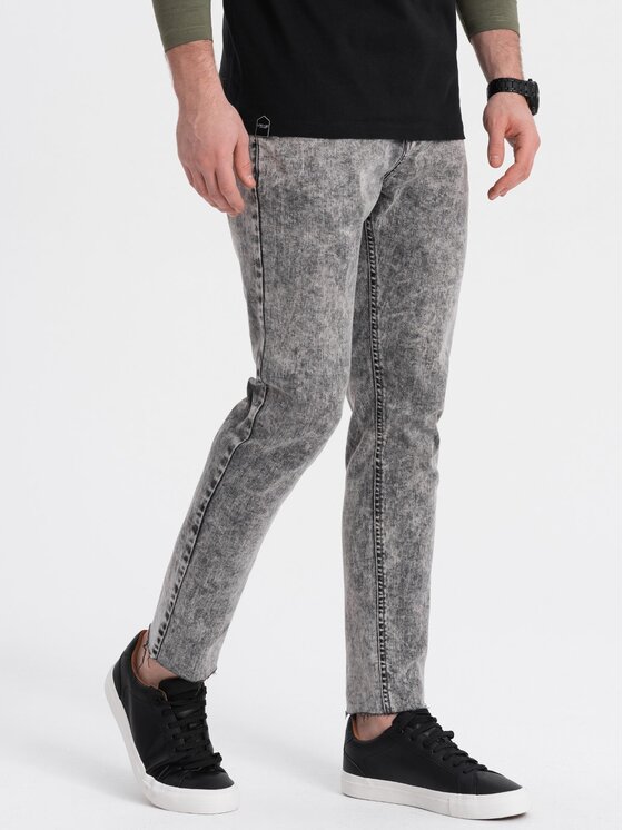 Ombre Ombre Jeansy P923 Szary Regular Fit