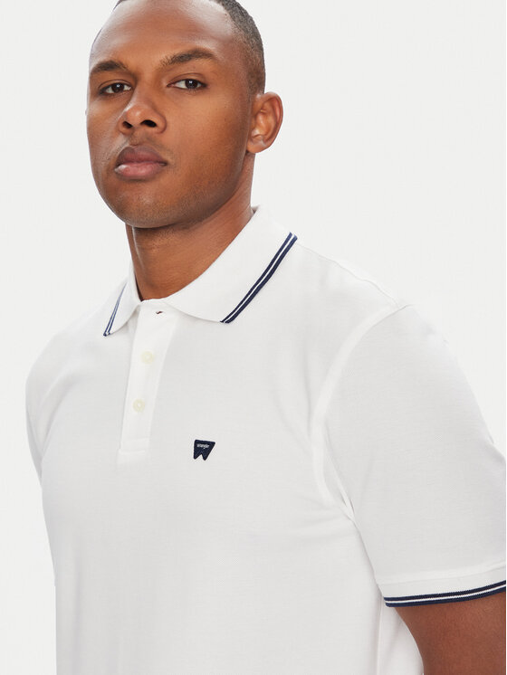 Wrangler Wrangler Polo 112365466 Biały Regular Fit