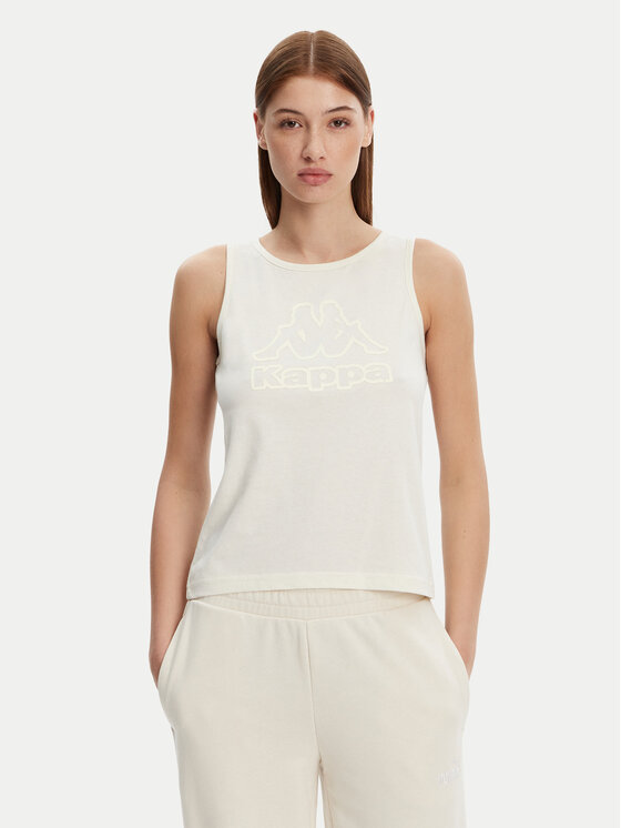 Kappa Kappa Marškinėliai Logo Gria 382129W Écru Regular Fit