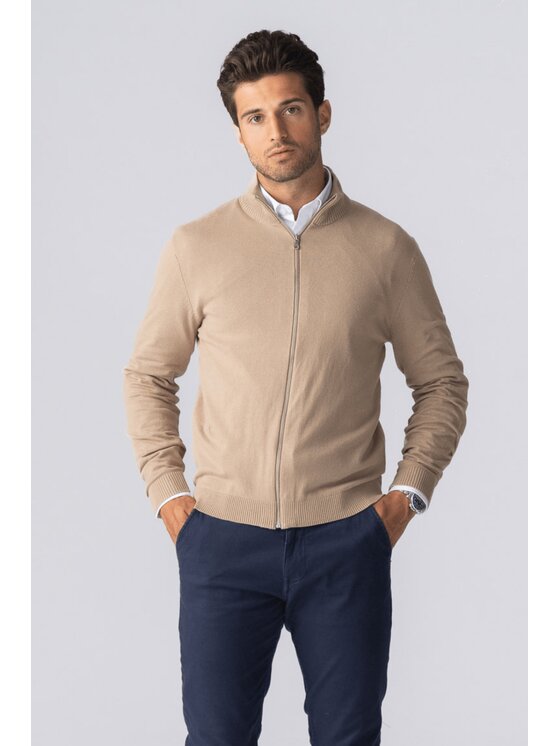 TeeShoppen TeeShoppen Sweter 'Basic Collection' Beżowy Regular Fit