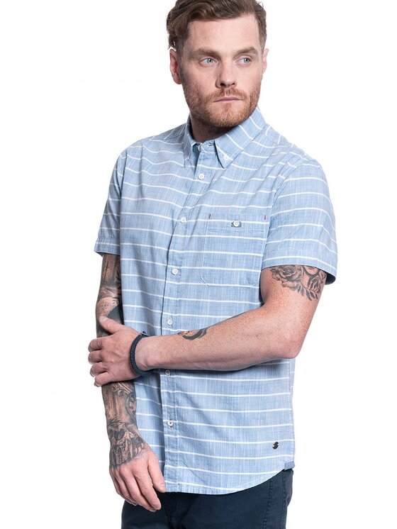 Mustang Mustang Camicia CHRIS STRIPE SHIRT Blu Regular Fit