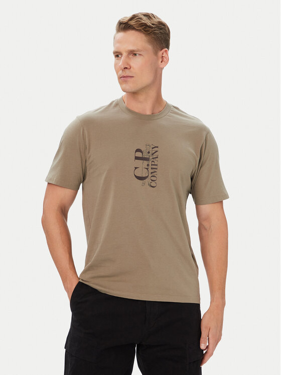 C.P. Company Tricou 21CMTS134A005100W Bej Regular Fit