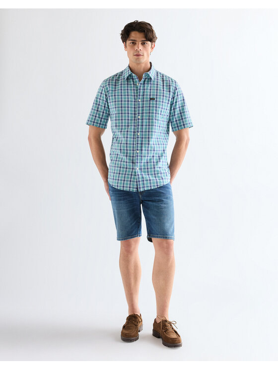 Wrangler Wrangler Koszula SS 1 PKT SHIRT Niebieski Regular Fit