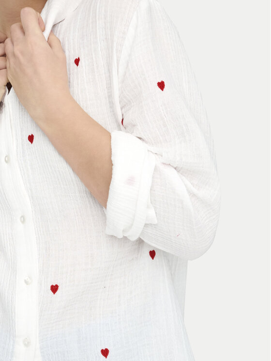 ONLY ONLY Marškiniai Heart 15332482 Balta Regular Fit