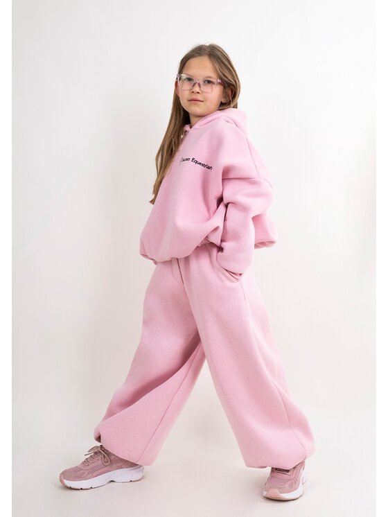DKaren Sport DKaren Sport Komplet bluza i spodnie materiałowe EQ-K-B27 001 Różowy Balloon Fit