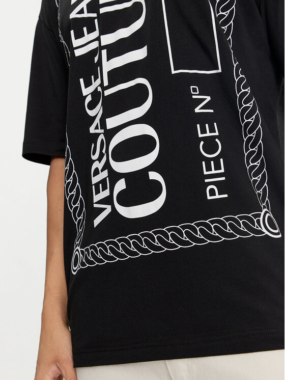 Versace Jeans Couture Versace Jeans Couture T-shirt 76GAHE04 Crna Regular Fit