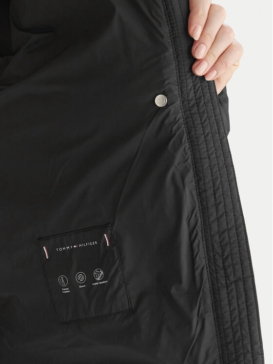 Tommy Hilfiger Tommy Hilfiger Пухено яке WW0WW45739 Черен Regular Fit