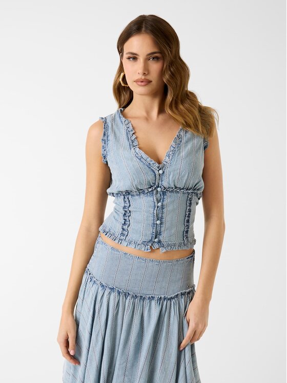 Guess Guess Top 182639 Niebieski Classic Fit