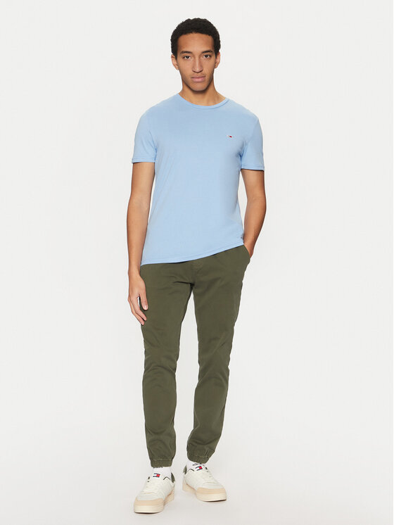 Tommy Jeans Tommy Jeans Tricou Jaspe DM0DM20363 Albastru celest Slim Fit