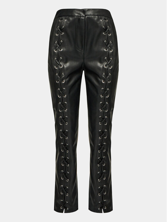 Edited Edited Pantaloni in similpelle Adaline Nero Straight Fit