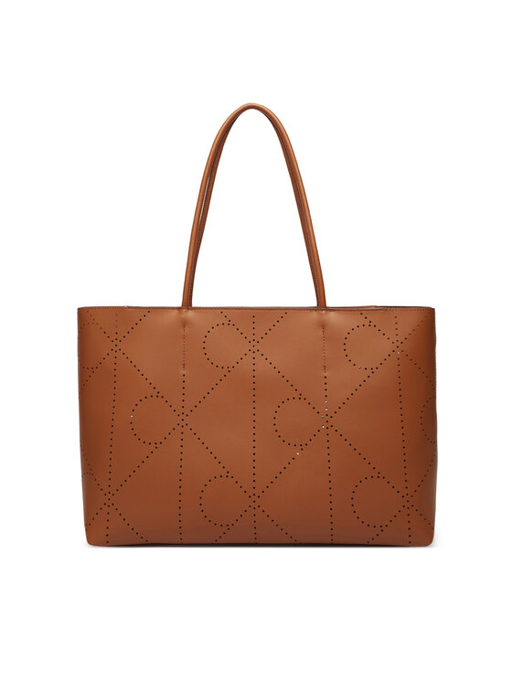 Calvin Klein Calvin Klein Soma Emblem Aop Perfor Lthr Tote LV04F3359G Brūns